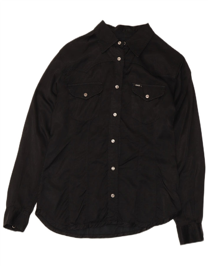 Camisa feminina Gas UK 12 viscose preta média
