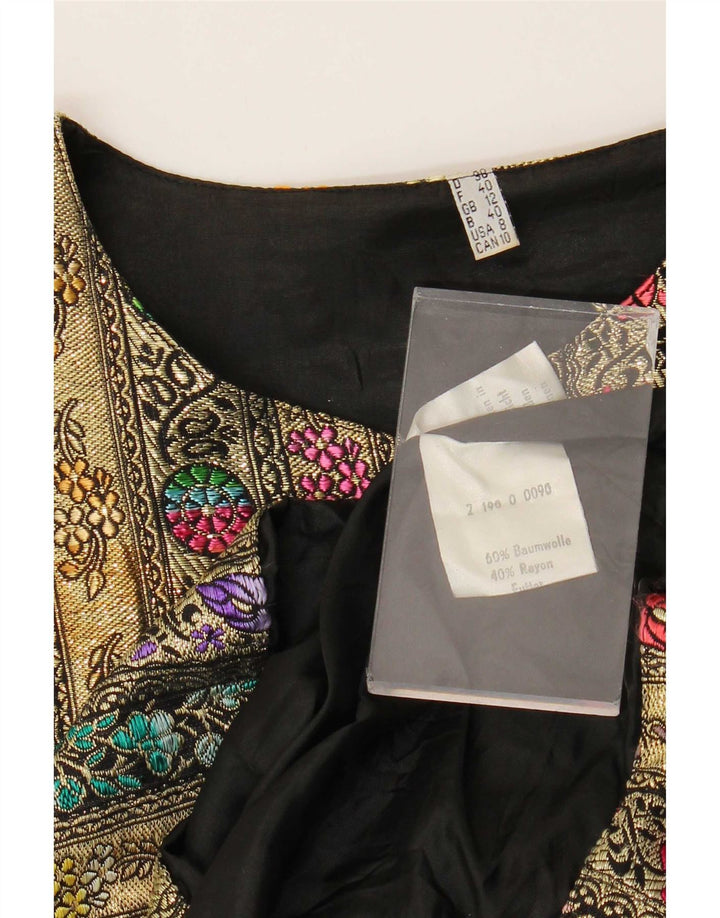 Jaqueta blazer feminina vintage com 5 botões Reino Unido 12 floral multicolorido médio