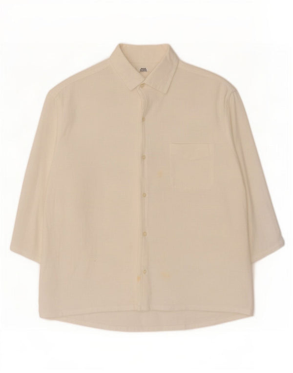 Camisa masculina Trussardi manga 3/4 grande branca