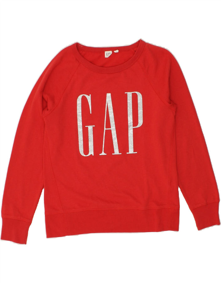 GAP Womens Graphic Sweatshirt Jumper UK 10 Small Red Cotton Vintage Gap and Second-Hand Gap from Messina Hembry 