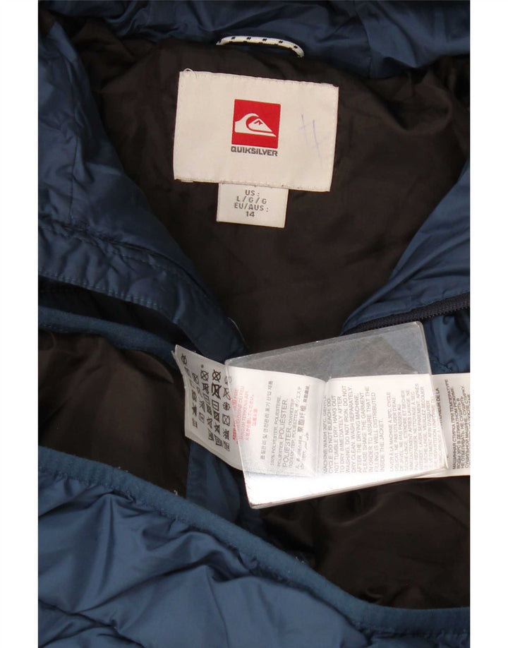 Jaqueta acolchoada com capuz Quiksilver Boys 13-14 anos grande poliéster azul marinho