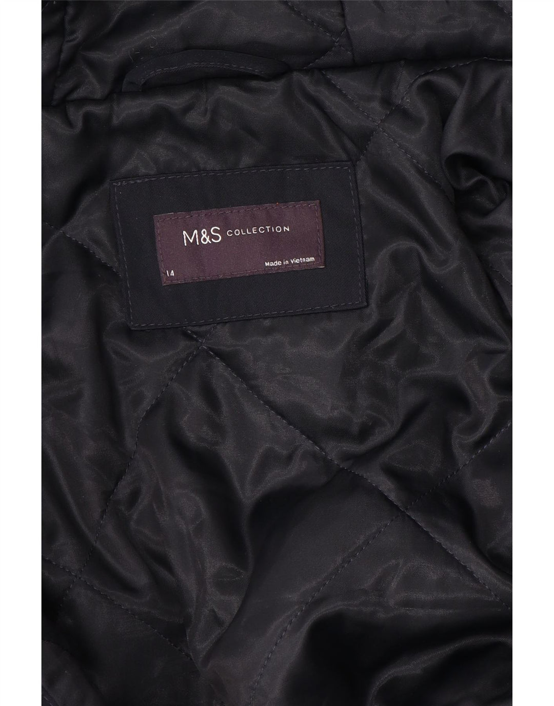 Casaco corta-vento feminino com capuz Marks & Spencer Reino Unido 14 médio azul marinho
