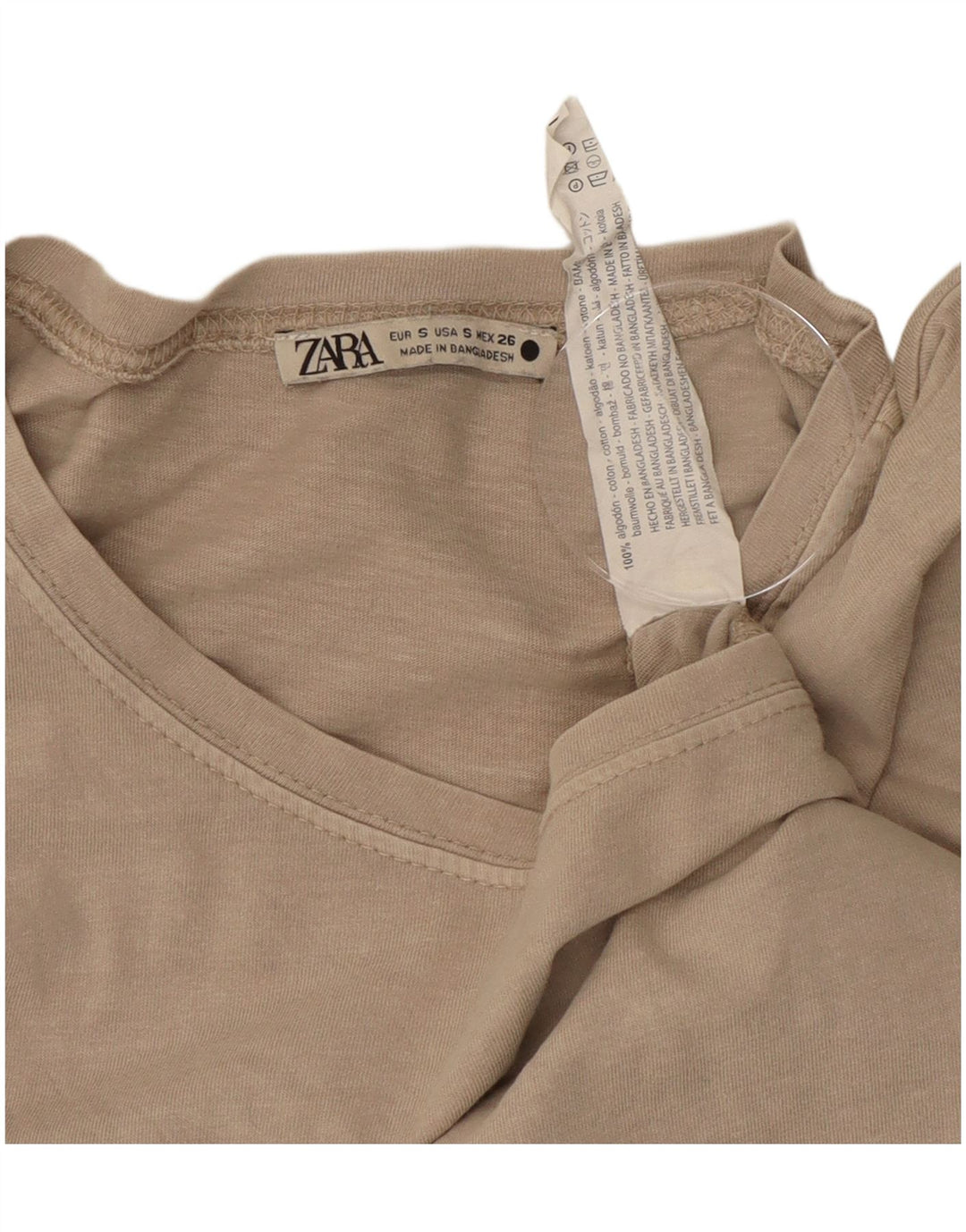 Blusa feminina ZARA Top UK 10 algodão cinza pequeno