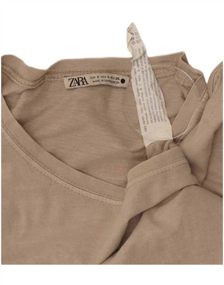 Blusa feminina ZARA Top UK 10 algodão cinza pequeno