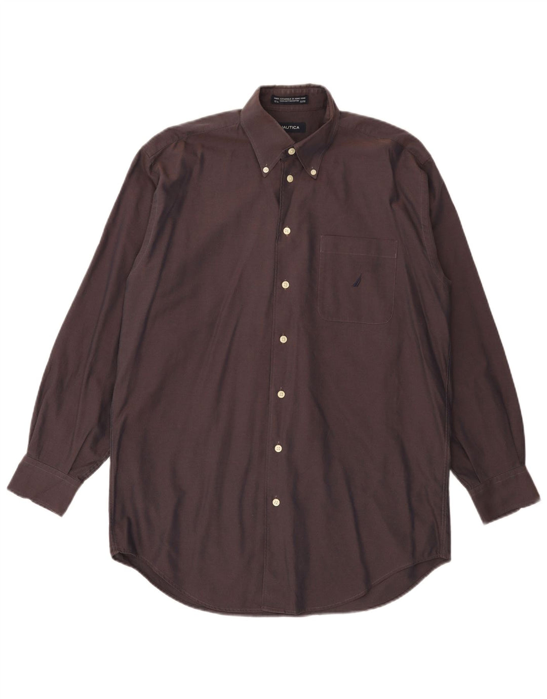 Camisa masculina Nautica tamanho 15 1/2 algodão cinza médio