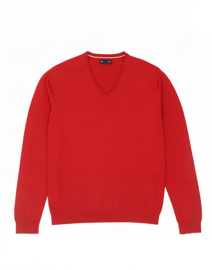 Suéter masculino Gap com decote em V XL de algodão vermelho