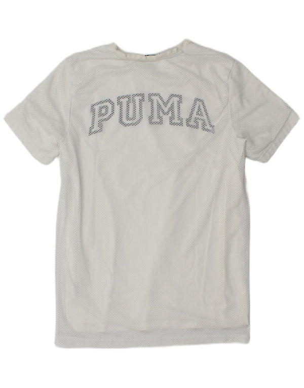 Puma Mens Graphic T-Shirt Top Pequeno Poliéster Branco