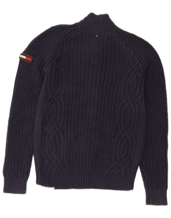 Suéter cardigã masculino Tommy Hilfiger 13-14 anos algodão azul marinho