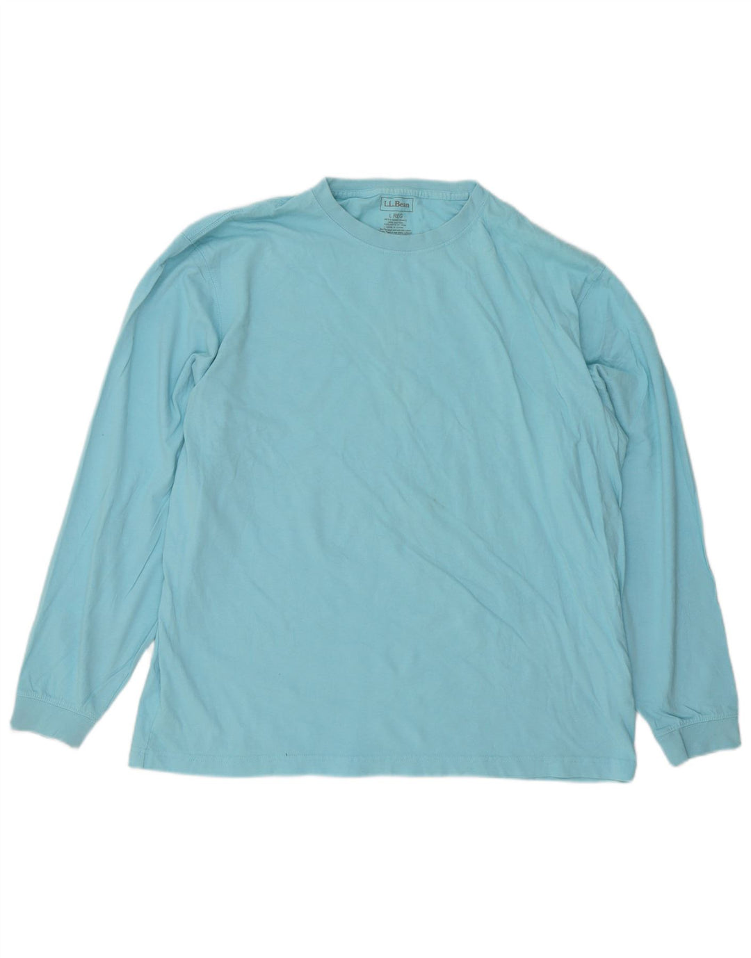 L.L.Bean Top masculino de manga comprida grande algodão azul