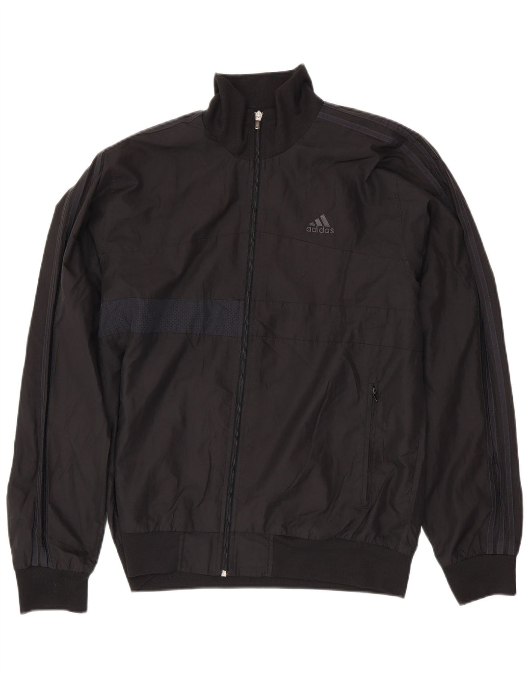 ADIDAS Mens Tracksuit Top Jacket UK 42/44 Grande Poliéster Preto