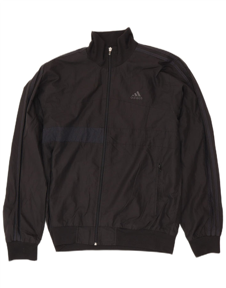 ADIDAS Mens Tracksuit Top Jacket UK 42/44 Grande Poliéster Preto