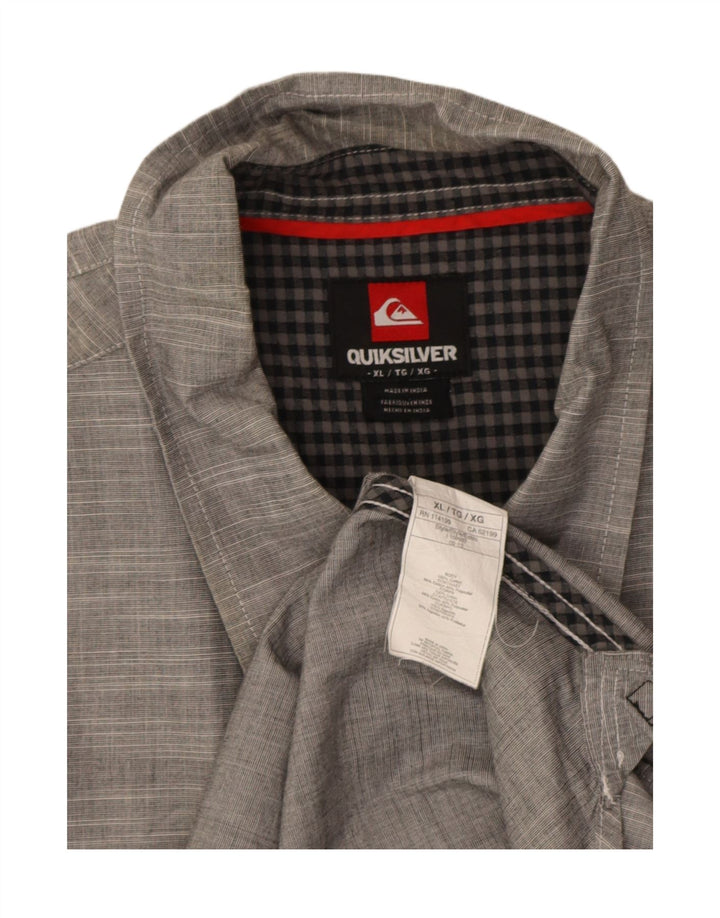 Camisa masculina Quiksilver XL algodão listrado cinza