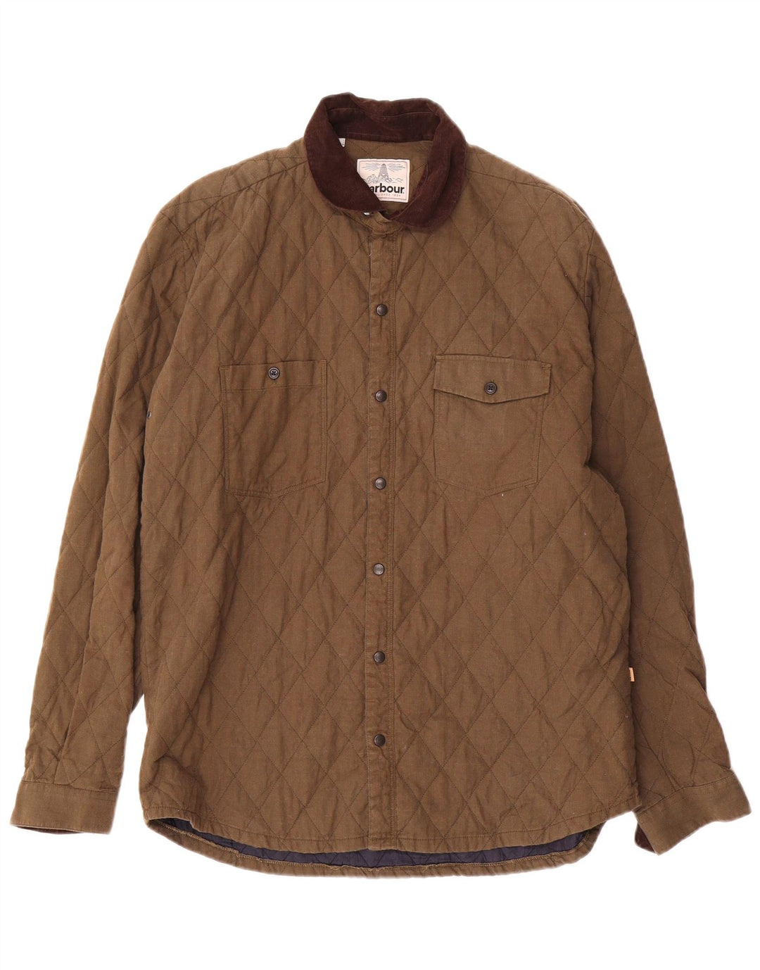 Jaqueta acolchoada masculina Barbour UK 40 grande algodão cáqui