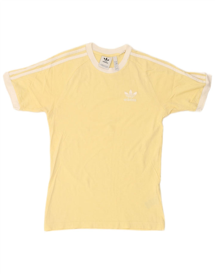 ADIDAS Mens T-Shirt Top XS Amarelo Algodão