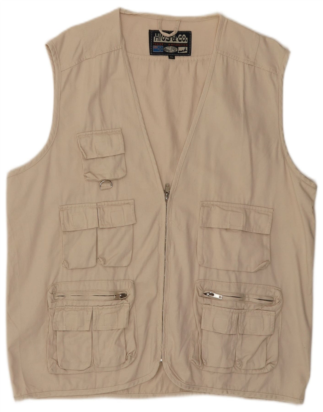Colete utilitário masculino vintage UK 42 XL algodão bege