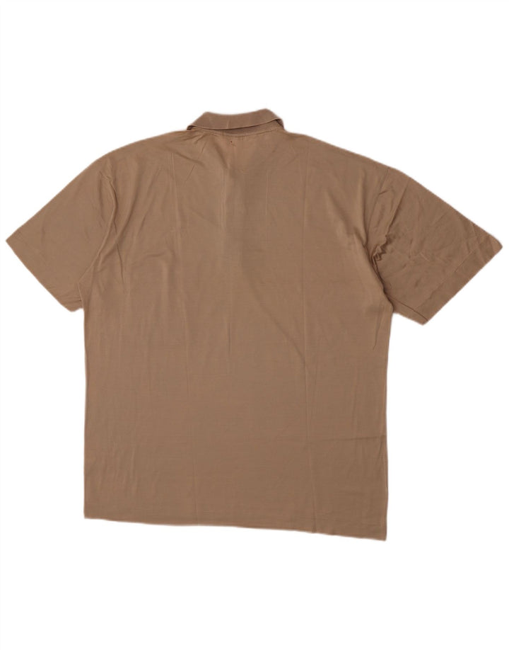 Camisa polo masculina Cacharel grande algodão bege