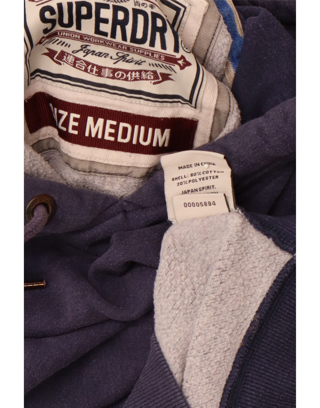 SUPERDRY moletom com capuz masculino gráfico médio algodão azul marinho