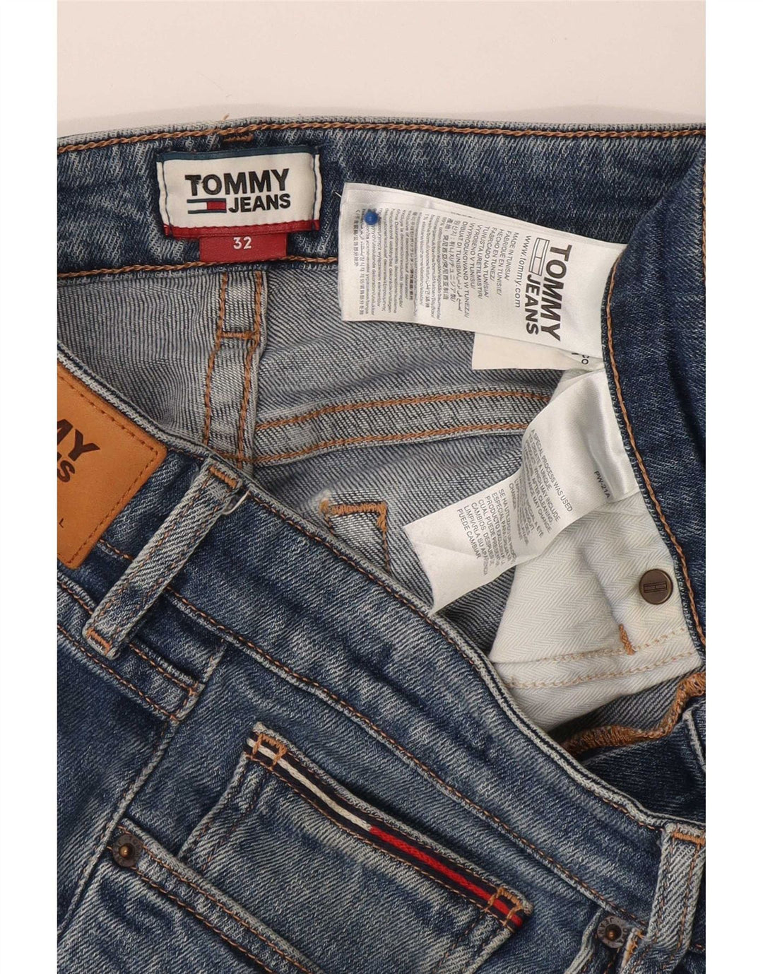 Shorts jeans Tommy Hilfiger masculino Scanton Slim W32 algodão azul médio