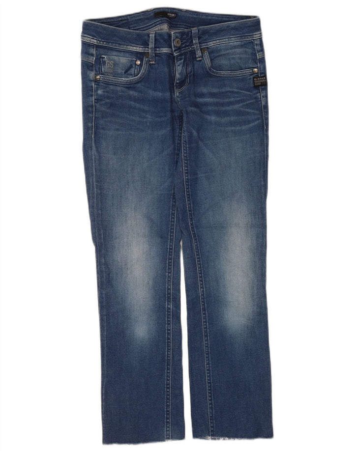 Jeans retos femininos G-Star W27 L27 algodão azul