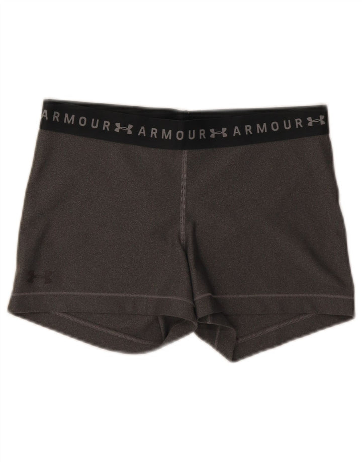 Shorts esportivos gráficos femininos Under Armour UK 14 cinza médio