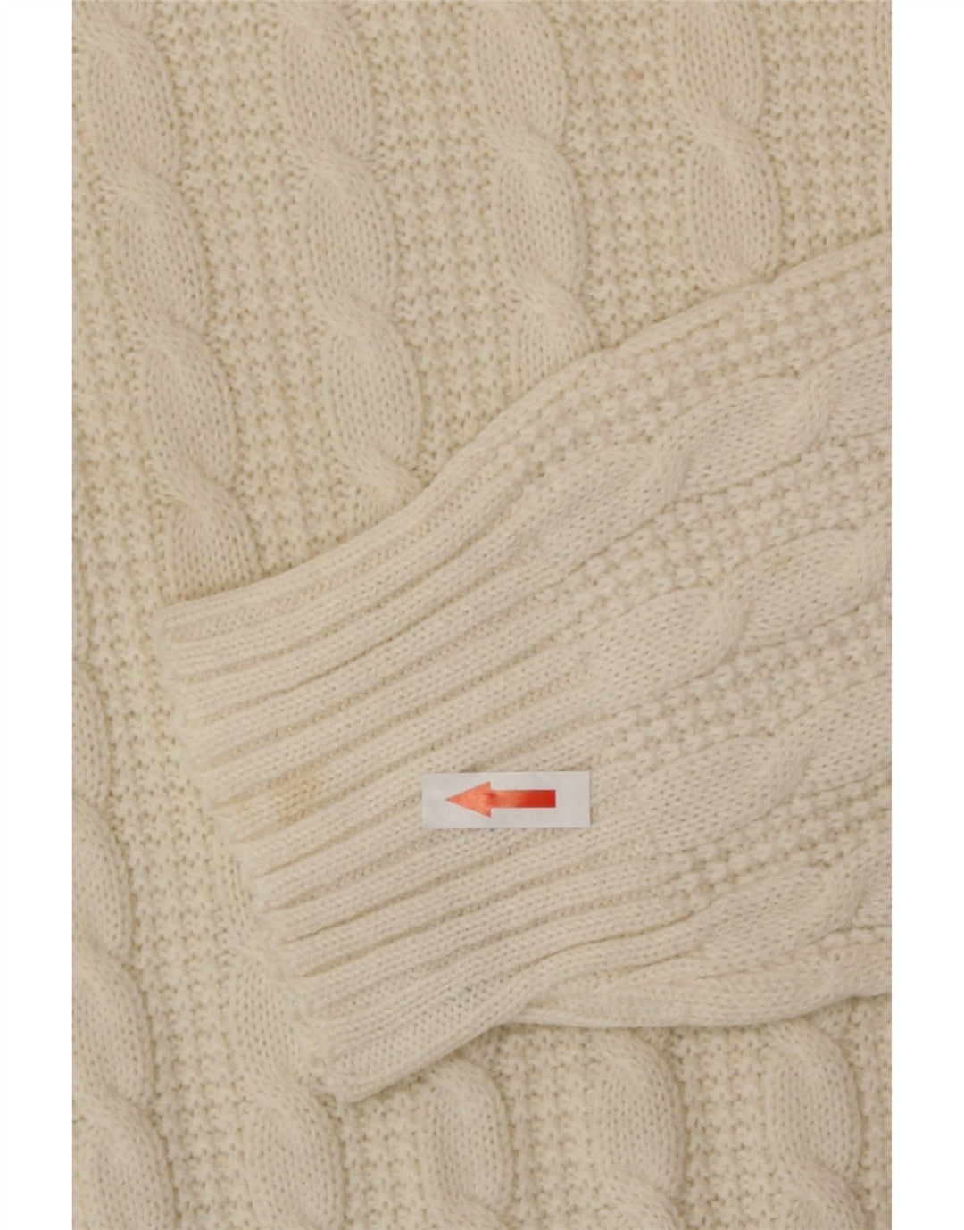 Suéter vintage masculino com gola redonda, médio off white
