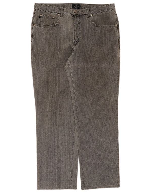 Trussardi Calça jeans reta masculina W36 L31 algodão cinza