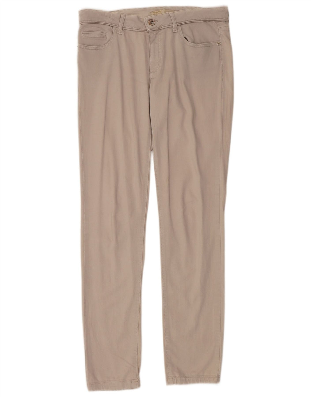 Calça feminina casual slim Zara EU 40 médio W30 L32 bege