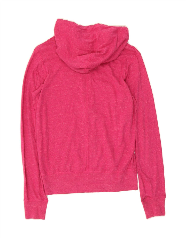 NIKE Womens Zip Hoodie Sweater UK 14 Medium Pink Flecked Cotton Vintage Nike and Second-Hand Nike from Messina Hembry 