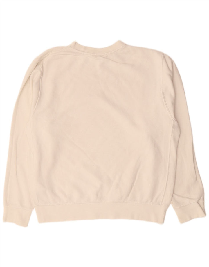NIKE Mens Moletom Jumper Médio Off White Algodão
