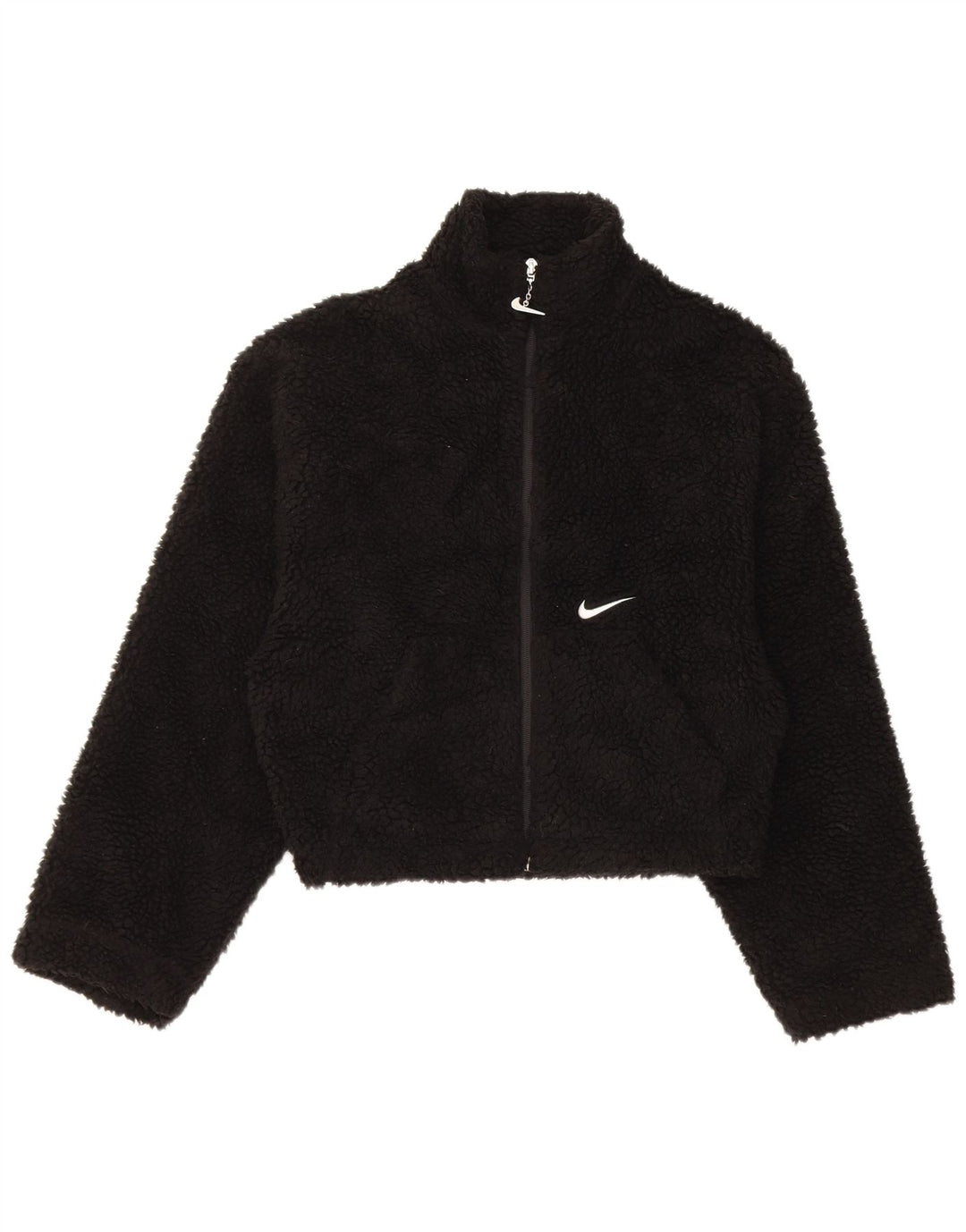 Jaqueta Nike Feminina Graphic Oversized Fleece UK 6 XS Poliéster Preto