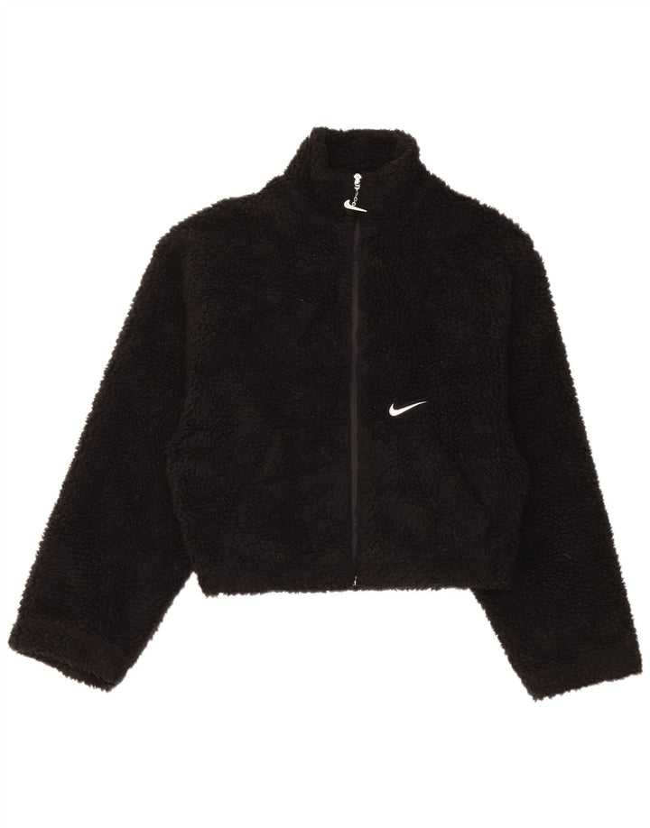 Jaqueta Nike Feminina Graphic Oversized Fleece UK 6 XS Poliéster Preto
