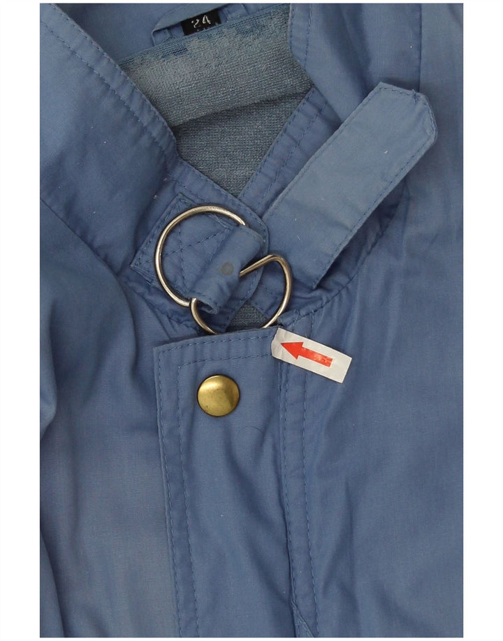 Jaqueta bomber masculina vintage UK 38 poliéster azul médio