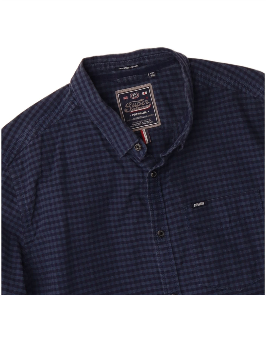 Camisa masculina SUPERDRY XL azul marinho guingão