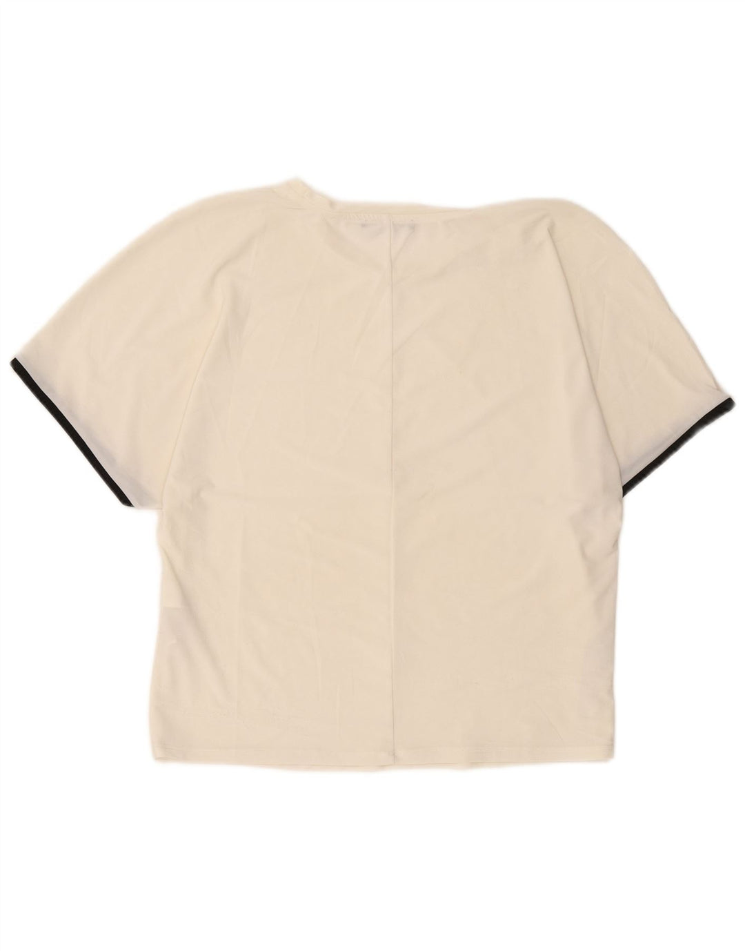 Camiseta feminina Zara UK 14 médio off white poliéster