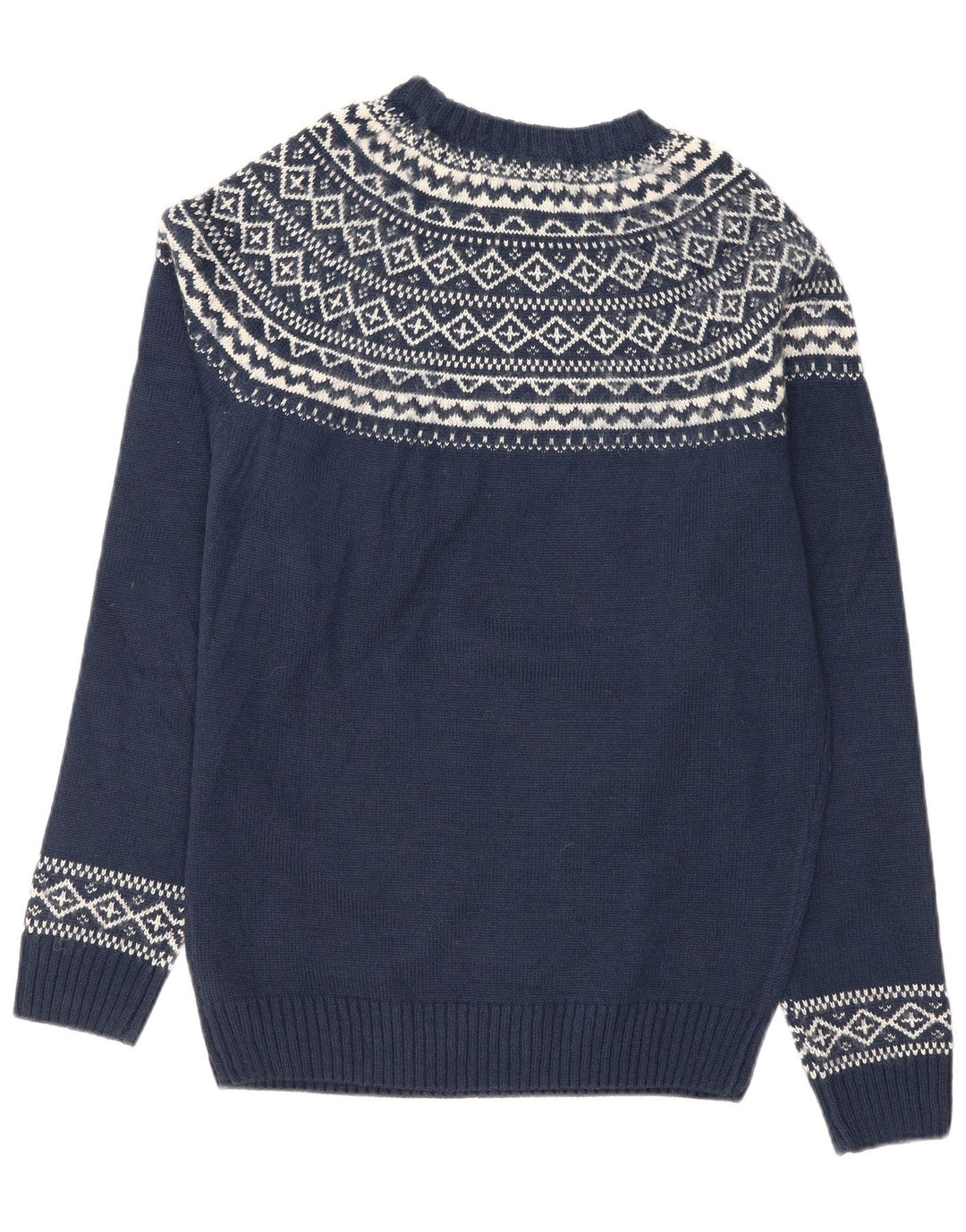 Suéter masculino Bellfield com gola redonda, médio azul marinho Fair Isle acrílico