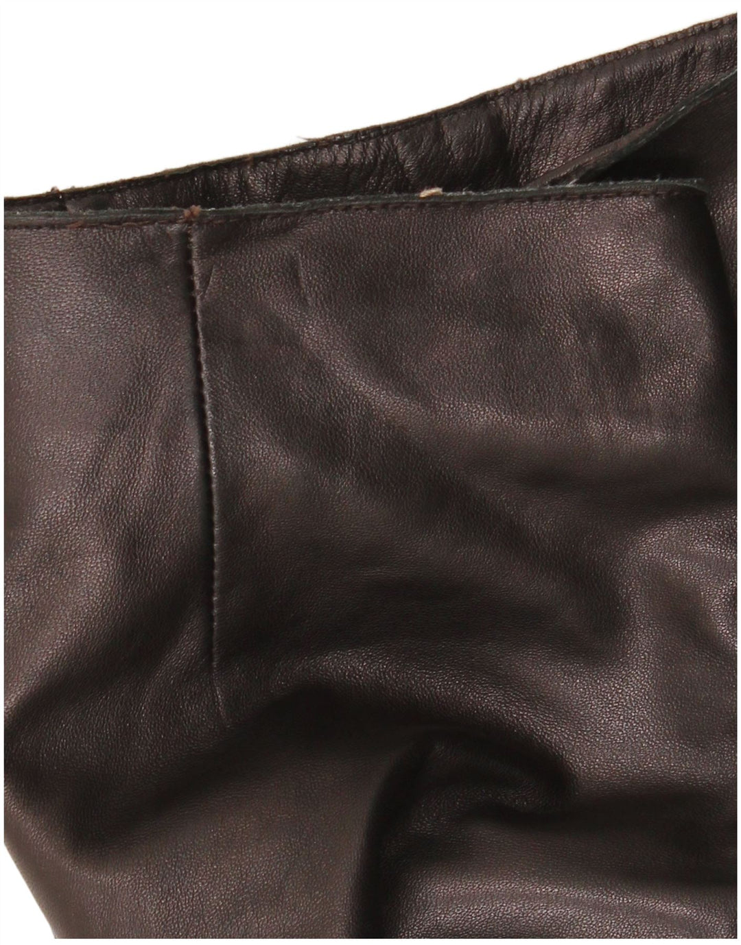 Calça feminina de couro reto Gian Mori W30 L30 couro marrom