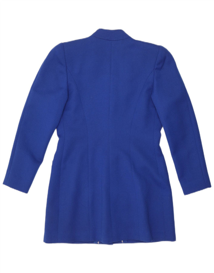 Jaqueta Blazer Feminina Vintage Longline 4 Botões Reino Unido 12 Azul Médio