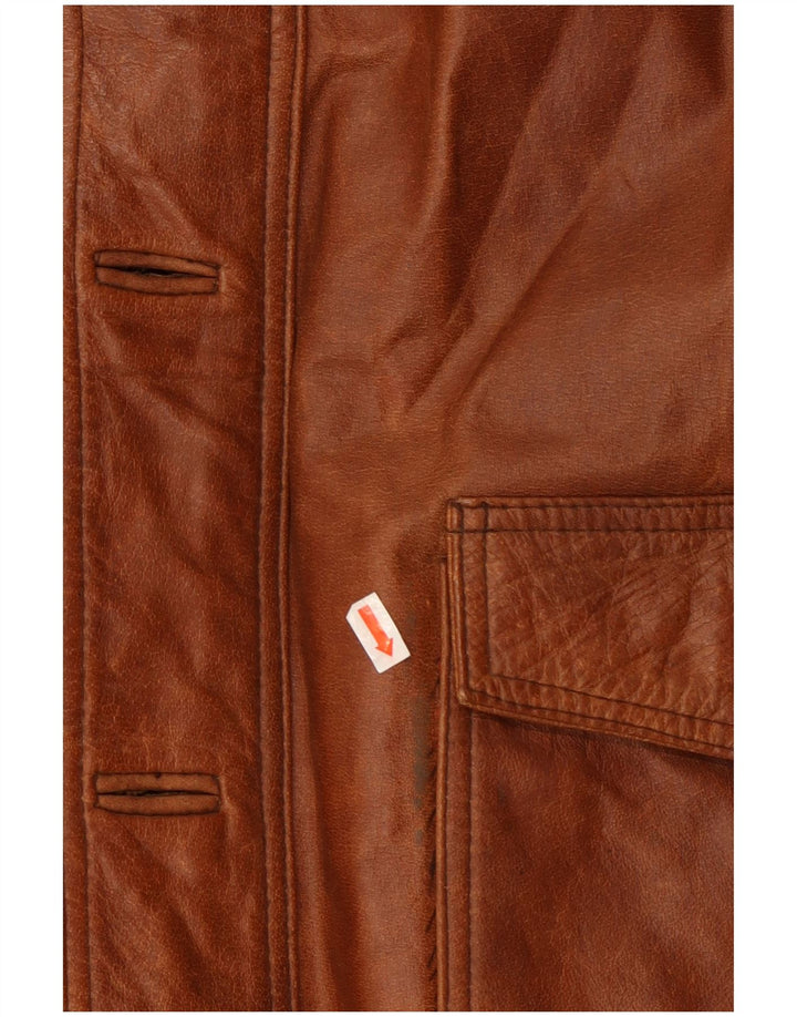 Jaqueta de couro masculina UNION RIVER Reino Unido 42 XL couro marrom