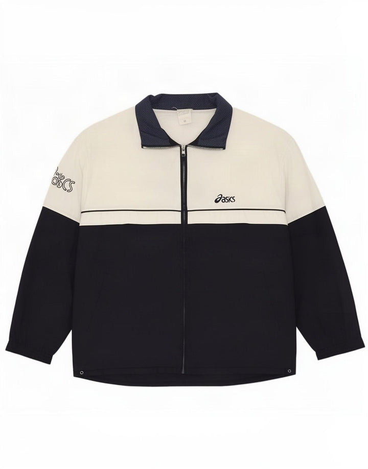 Asics Mens Tracksuit Top Jacket XL Preto Colourblock Poliéster