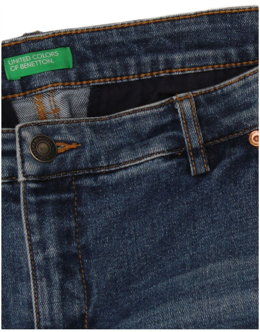 Saia jeans feminina BENETTON W30 azul médio