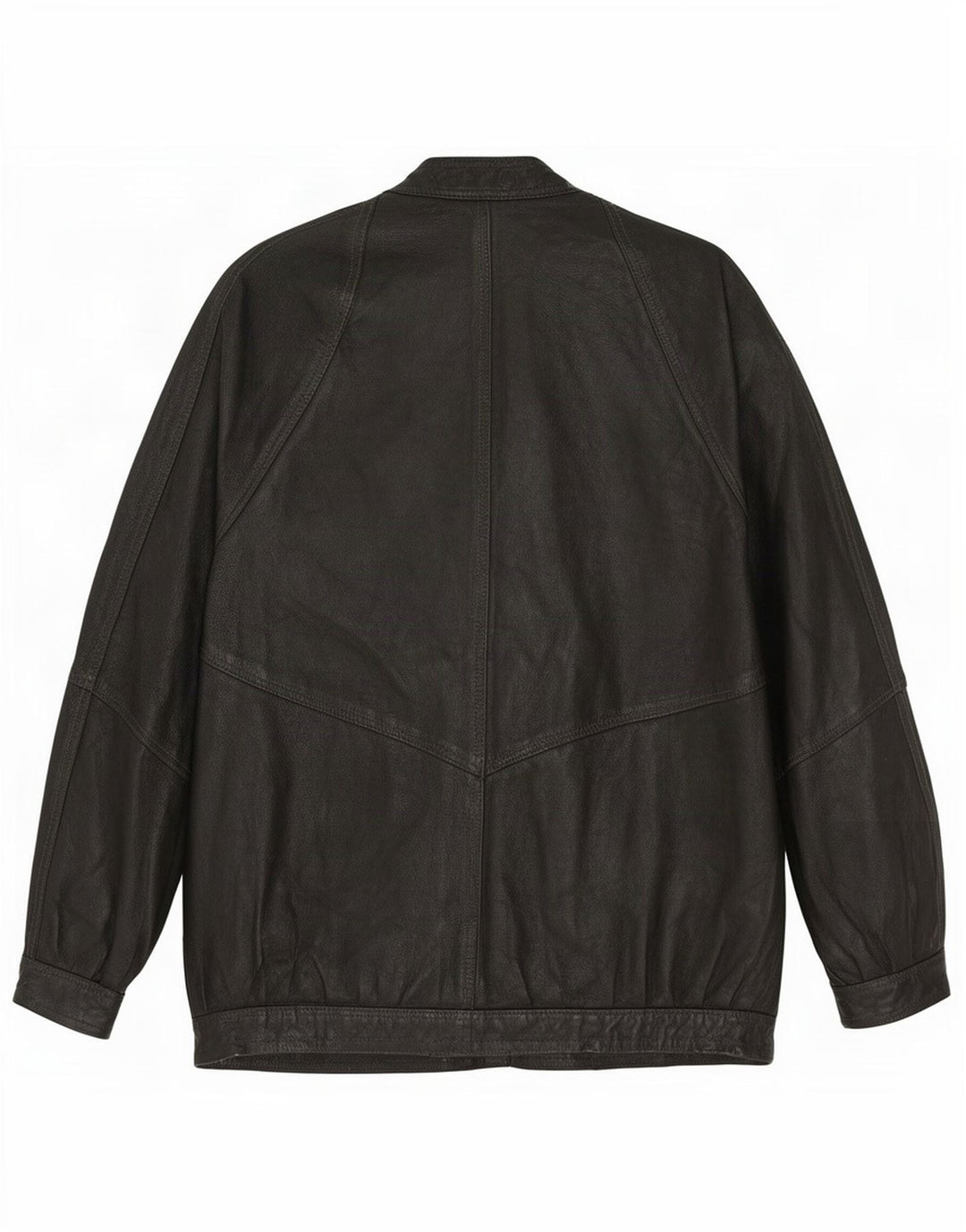 Jaqueta de couro feminina vintage UK 14 grande preta
