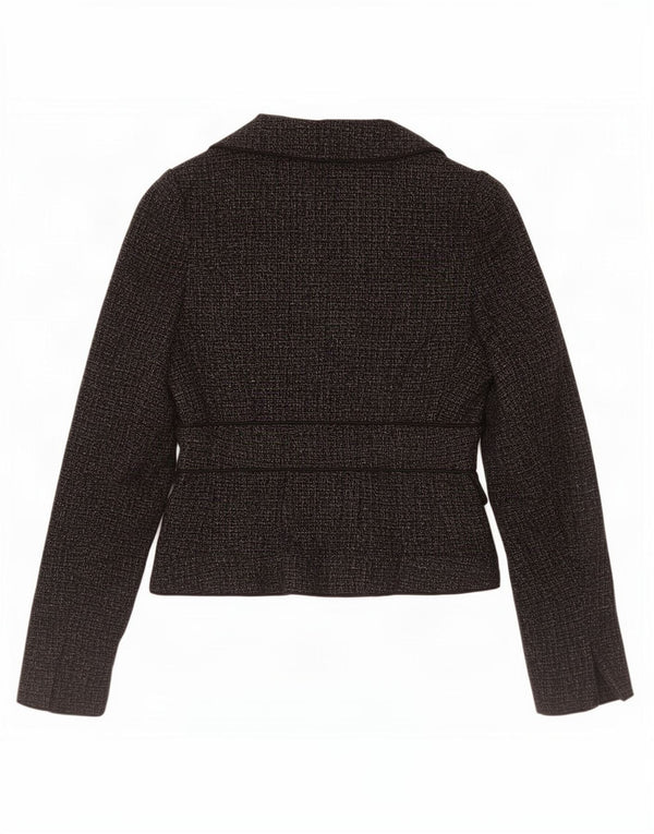 Jaqueta blazer feminina de 3 botões Hobbs UK 8 poliéster cinza pequeno