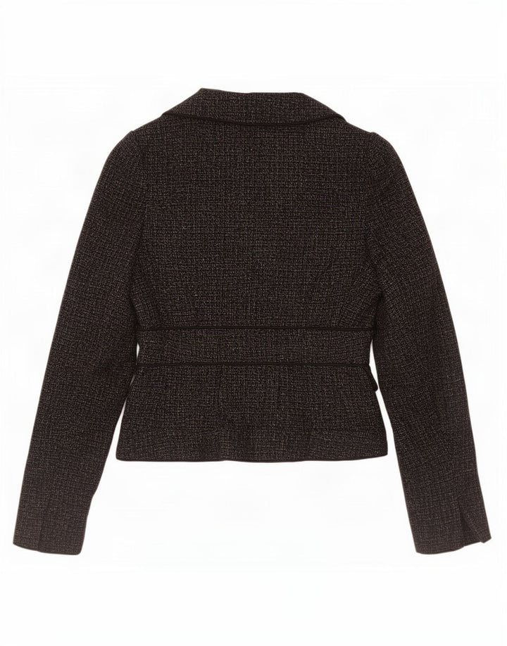 Jaqueta blazer feminina de 3 botões Hobbs UK 8 poliéster cinza pequeno