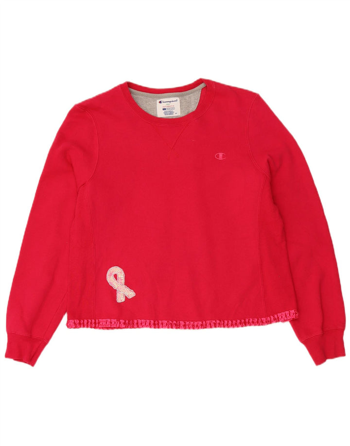 CHAMPION Suéter feminino cropped UK 16 grande rosa