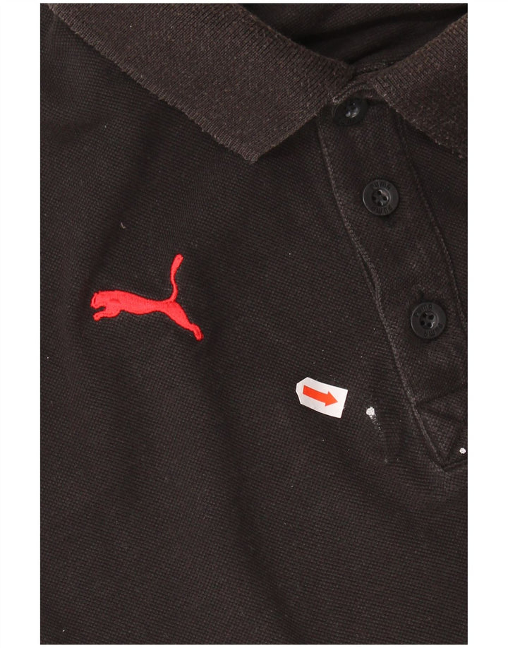 Camisa polo masculina PUMA média preta colorblock