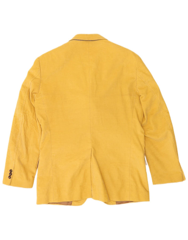 Jaqueta blazer masculina de veludo cotelê Brooksfield com 3 botões IT 48 algodão amarelo médio