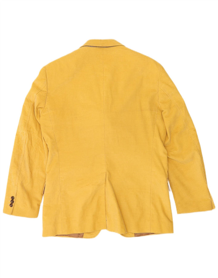Jaqueta blazer masculina de veludo cotelê Brooksfield com 3 botões IT 48 algodão amarelo médio