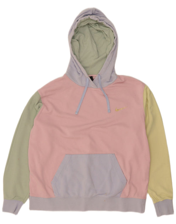 Nike Womens Oversized Hoodie Jumper UK 14 Médio Multicolorido Colourblock