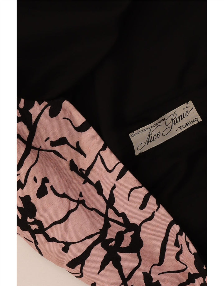 Jaqueta blazer feminina vintage com padrão abstrato manga 3/4 Reino Unido 16 grande rosa