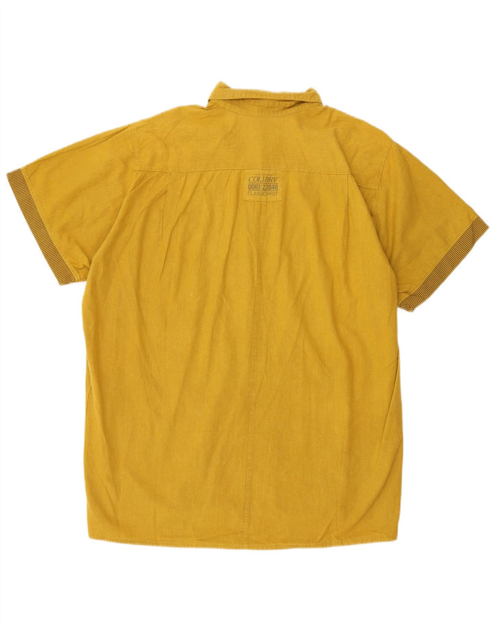 Camisa masculina vintage de manga curta XL amarela